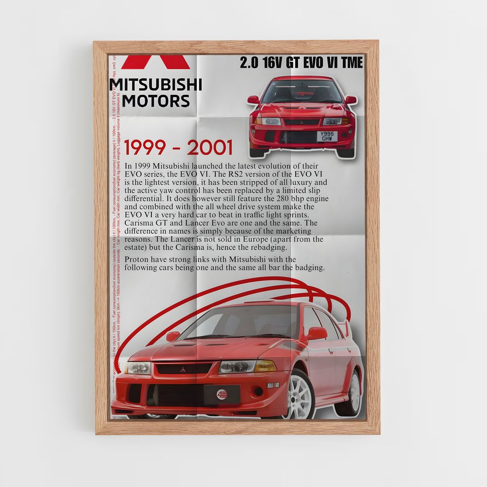 Poster époustouflant Lancer Evolution VI TME – affiche Mitsubishi (vue 4)